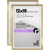 image:imageAmericanflat 11x14 Picture Frame 2Pack  Matted to 8x10  White  Slim Molding construction Polished plexiglass front hangs vertical or horizontal sawtooth hangers includedGold
