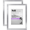 image:imageAmericanflat 11x14 Picture Frame 2Pack  Matted to 8x10  White  Slim Molding construction Polished plexiglass front hangs vertical or horizontal sawtooth hangers includedSilver