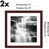 image:imageAmericanflat 11x14 Picture Frame 2Pack  Matted to 8x10  White  Slim Molding construction Polished plexiglass front hangs vertical or horizontal sawtooth hangers includedMahogany