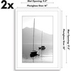 image:imageAmericanflat 11x14 Picture Frame 2Pack  Matted to 8x10  White  Slim Molding construction Polished plexiglass front hangs vertical or horizontal sawtooth hangers includedWhite