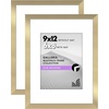 image:imageAmericanflat 11x14 Picture Frame 2Pack  Matted to 8x10  White  Slim Molding construction Polished plexiglass front hangs vertical or horizontal sawtooth hangers includedGold