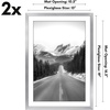 image:imageAmericanflat 11x14 Picture Frame 2Pack  Matted to 8x10  White  Slim Molding construction Polished plexiglass front hangs vertical or horizontal sawtooth hangers includedSilver