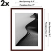 image:imageAmericanflat 11x14 Picture Frame 2Pack  Matted to 8x10  White  Slim Molding construction Polished plexiglass front hangs vertical or horizontal sawtooth hangers includedMahogany