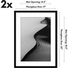 image:imageAmericanflat 11x14 Picture Frame 2Pack  Matted to 8x10  White  Slim Molding construction Polished plexiglass front hangs vertical or horizontal sawtooth hangers includedBlack