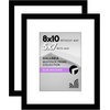 image:imageAmericanflat 11x14 Picture Frame 2Pack  Matted to 8x10  White  Slim Molding construction Polished plexiglass front hangs vertical or horizontal sawtooth hangers includedBlack