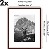 image:imageAmericanflat 11x14 Picture Frame 2Pack  Matted to 8x10  White  Slim Molding construction Polished plexiglass front hangs vertical or horizontal sawtooth hangers includedMahogany