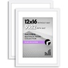 image:imageAmericanflat 11x14 Picture Frame 2Pack  Matted to 8x10  White  Slim Molding construction Polished plexiglass front hangs vertical or horizontal sawtooth hangers includedWhite