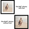 image:imageAmericanflat 11x14 Picture Frame 2Pack  Matted to 8x10  White  Slim Molding construction Polished plexiglass front hangs vertical or horizontal sawtooth hangers includedBlack