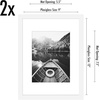 image:imageAmericanflat 11x14 Picture Frame 2Pack  Matted to 8x10  White  Slim Molding construction Polished plexiglass front hangs vertical or horizontal sawtooth hangers includedWhite