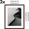 image:imageAmericanflat 11x14 Picture Frame 2Pack  Matted to 8x10  White  Slim Molding construction Polished plexiglass front hangs vertical or horizontal sawtooth hangers includedMahogany
