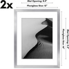 image:imageAmericanflat 11x14 Picture Frame 2Pack  Matted to 8x10  White  Slim Molding construction Polished plexiglass front hangs vertical or horizontal sawtooth hangers includedSilver