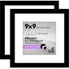 image:imageAmericanflat 11x14 Picture Frame 2Pack  Matted to 8x10  White  Slim Molding construction Polished plexiglass front hangs vertical or horizontal sawtooth hangers includedBlack
