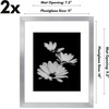 image:imageAmericanflat 11x14 Picture Frame 2Pack  Matted to 8x10  White  Slim Molding construction Polished plexiglass front hangs vertical or horizontal sawtooth hangers includedSilver