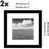image:imageAmericanflat 11x14 Picture Frame 2Pack  Matted to 8x10  White  Slim Molding construction Polished plexiglass front hangs vertical or horizontal sawtooth hangers includedBlack