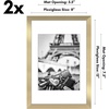 image:imageAmericanflat 11x14 Picture Frame 2Pack  Matted to 8x10  White  Slim Molding construction Polished plexiglass front hangs vertical or horizontal sawtooth hangers includedGold