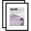 image:imageAmericanflat 11x14 Picture Frame 2Pack  Matted to 8x10  White  Slim Molding construction Polished plexiglass front hangs vertical or horizontal sawtooth hangers includedBlack