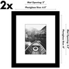 image:imageAmericanflat 11x14 Picture Frame 2Pack  Matted to 8x10  White  Slim Molding construction Polished plexiglass front hangs vertical or horizontal sawtooth hangers includedBlack