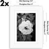 image:imageAmericanflat 11x14 Picture Frame 2Pack  Matted to 8x10  White  Slim Molding construction Polished plexiglass front hangs vertical or horizontal sawtooth hangers includedWhite