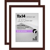 image:imageAmericanflat 11x14 Picture Frame 2Pack  Matted to 8x10  White  Slim Molding construction Polished plexiglass front hangs vertical or horizontal sawtooth hangers includedMahogany