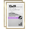 image:imageAmericanflat 11x14 Picture Frame 2Pack  Matted to 8x10  White  Slim Molding construction Polished plexiglass front hangs vertical or horizontal sawtooth hangers includedGold