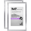 image:imageAmericanflat 11x14 Picture Frame 2Pack  Matted to 8x10  White  Slim Molding construction Polished plexiglass front hangs vertical or horizontal sawtooth hangers includedSilver