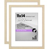 image:imageAmericanflat 11x14 Picture Frame 2Pack  Matted to 8x10  White  Slim Molding construction Polished plexiglass front hangs vertical or horizontal sawtooth hangers includedNatural Oak