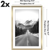 image:imageAmericanflat 11x14 Picture Frame 2Pack  Matted to 8x10  White  Slim Molding construction Polished plexiglass front hangs vertical or horizontal sawtooth hangers includedGold