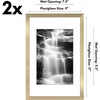 image:imageAmericanflat 11x14 Picture Frame 2Pack  Matted to 8x10  White  Slim Molding construction Polished plexiglass front hangs vertical or horizontal sawtooth hangers includedGold