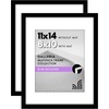 image:imageAmericanflat 11x14 Picture Frame 2Pack  Matted to 8x10  White  Slim Molding construction Polished plexiglass front hangs vertical or horizontal sawtooth hangers includedBlack