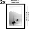 image:imageAmericanflat 11x14 Picture Frame 2Pack  Matted to 8x10  White  Slim Molding construction Polished plexiglass front hangs vertical or horizontal sawtooth hangers includedBlack