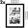 image:imageAmericanflat 11x14 Picture Frame 2Pack  Matted to 8x10  White  Slim Molding construction Polished plexiglass front hangs vertical or horizontal sawtooth hangers includedBlack