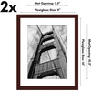 image:imageAmericanflat 11x14 Picture Frame 2Pack  Matted to 8x10  White  Slim Molding construction Polished plexiglass front hangs vertical or horizontal sawtooth hangers includedMahogany
