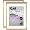 image:imageAmericanflat 11x14 Picture Frame 2Pack  Matted to 8x10  White  Slim Molding construction Polished plexiglass front hangs vertical or horizontal sawtooth hangers includedGold