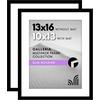 image:imageAmericanflat 11x14 Picture Frame 2Pack  Matted to 8x10  White  Slim Molding construction Polished plexiglass front hangs vertical or horizontal sawtooth hangers includedBlack