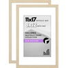 image:imageAmericanflat 11x14 Picture Frame 2Pack  Matted to 8x10  White  Slim Molding construction Polished plexiglass front hangs vertical or horizontal sawtooth hangers includedNatural Oak