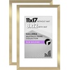 image:imageAmericanflat 11x14 Picture Frame 2Pack  Matted to 8x10  White  Slim Molding construction Polished plexiglass front hangs vertical or horizontal sawtooth hangers includedGold