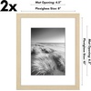 image:imageAmericanflat 11x14 Picture Frame 2Pack  Matted to 8x10  White  Slim Molding construction Polished plexiglass front hangs vertical or horizontal sawtooth hangers includedNatural Oak