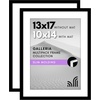 image:imageAmericanflat 11x14 Picture Frame 2Pack  Matted to 8x10  White  Slim Molding construction Polished plexiglass front hangs vertical or horizontal sawtooth hangers includedBlack