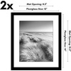 image:imageAmericanflat 11x14 Picture Frame 2Pack  Matted to 8x10  White  Slim Molding construction Polished plexiglass front hangs vertical or horizontal sawtooth hangers includedBlack