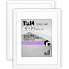 image:imageAmericanflat 11x14 Picture Frame 2Pack  Matted to 8x10  White  Slim Molding construction Polished plexiglass front hangs vertical or horizontal sawtooth hangers includedWhite
