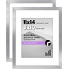 image:imageAmericanflat 11x14 Picture Frame 2Pack  Matted to 8x10  White  Slim Molding construction Polished plexiglass front hangs vertical or horizontal sawtooth hangers includedSilver