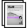 image:imageAmericanflat 11x14 Picture Frame 2Pack  Matted to 8x10  White  Slim Molding construction Polished plexiglass front hangs vertical or horizontal sawtooth hangers includedBlack