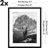 image:imageAmericanflat 11x14 Picture Frame 2Pack  Matted to 8x10  White  Slim Molding construction Polished plexiglass front hangs vertical or horizontal sawtooth hangers includedBlack
