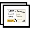 image:imageAmericanflat 11x14 Picture Frame 2Pack  Matted to 8x10  White  Slim Molding construction Polished plexiglass front hangs vertical or horizontal sawtooth hangers includedBlack