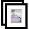 image:imageAmericanflat 11x14 Picture Frame 2Pack  Matted to 8x10  White  Slim Molding construction Polished plexiglass front hangs vertical or horizontal sawtooth hangers includedBlack