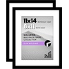 image:imageAmericanflat 11x14 Picture Frame 2Pack  Matted to 8x10  White  Slim Molding construction Polished plexiglass front hangs vertical or horizontal sawtooth hangers includedBlack