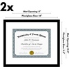 image:imageAmericanflat 11x14 Picture Frame 2Pack  Matted to 8x10  White  Slim Molding construction Polished plexiglass front hangs vertical or horizontal sawtooth hangers includedBlack