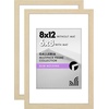 image:imageAmericanflat 11x14 Picture Frame 2Pack  Matted to 8x10  White  Slim Molding construction Polished plexiglass front hangs vertical or horizontal sawtooth hangers includedNatural Oak