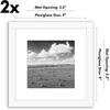 image:imageAmericanflat 11x14 Picture Frame 2Pack  Matted to 8x10  White  Slim Molding construction Polished plexiglass front hangs vertical or horizontal sawtooth hangers includedWhite