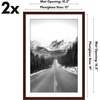 image:imageAmericanflat 11x14 Picture Frame 2Pack  Matted to 8x10  White  Slim Molding construction Polished plexiglass front hangs vertical or horizontal sawtooth hangers includedMahogany